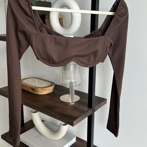 Princess Polly Chocolate Brown Crop Top